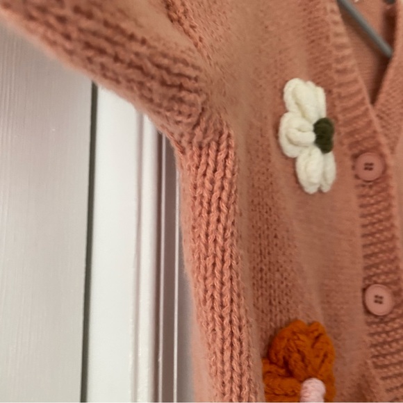 Anthropologie Luna Ivy 3D Oversized Knit Cardigan Sweater Size S Boho Festival - Picture 6 of 11